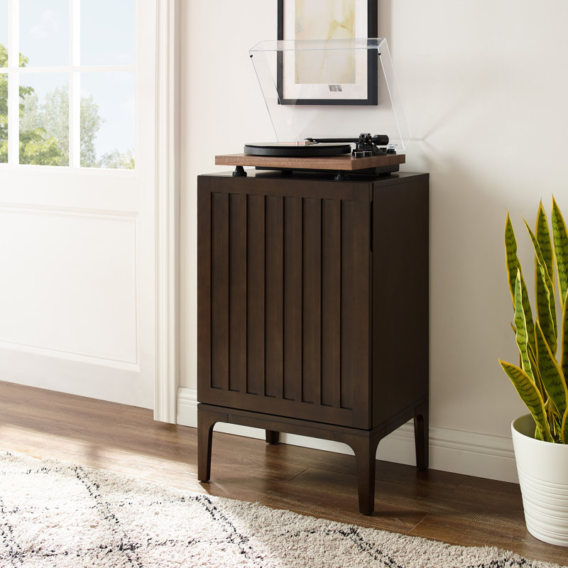 H Media Shelves, 33.75" H x 20.75" W x 15.75" D, Brown