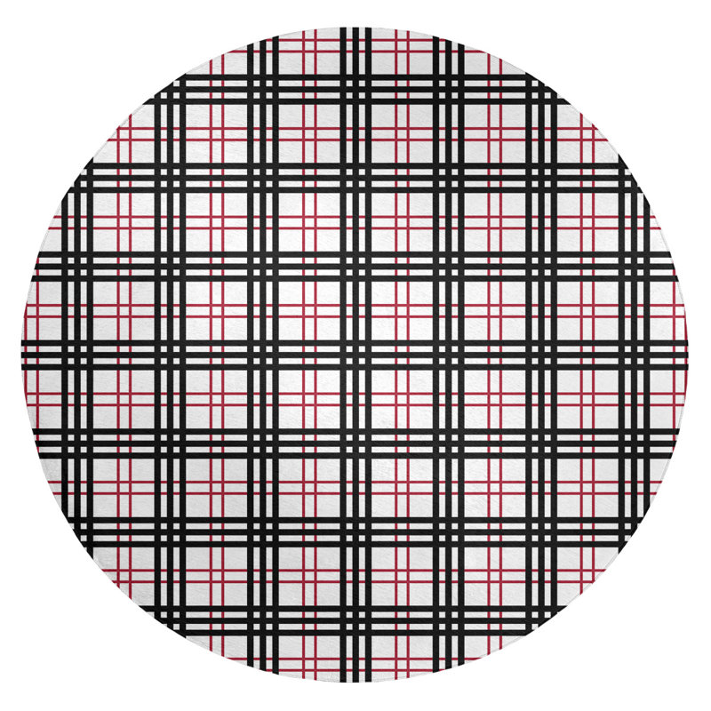 Plaid Indoor Rug, Round 5'
