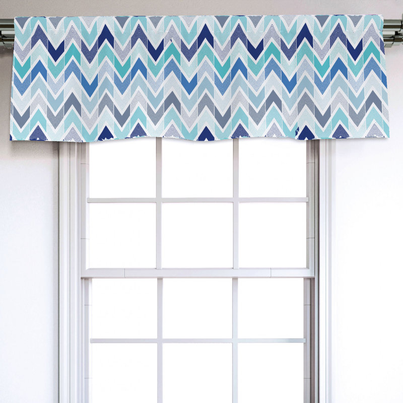 Sateen Chevron Ruffled Window Valance