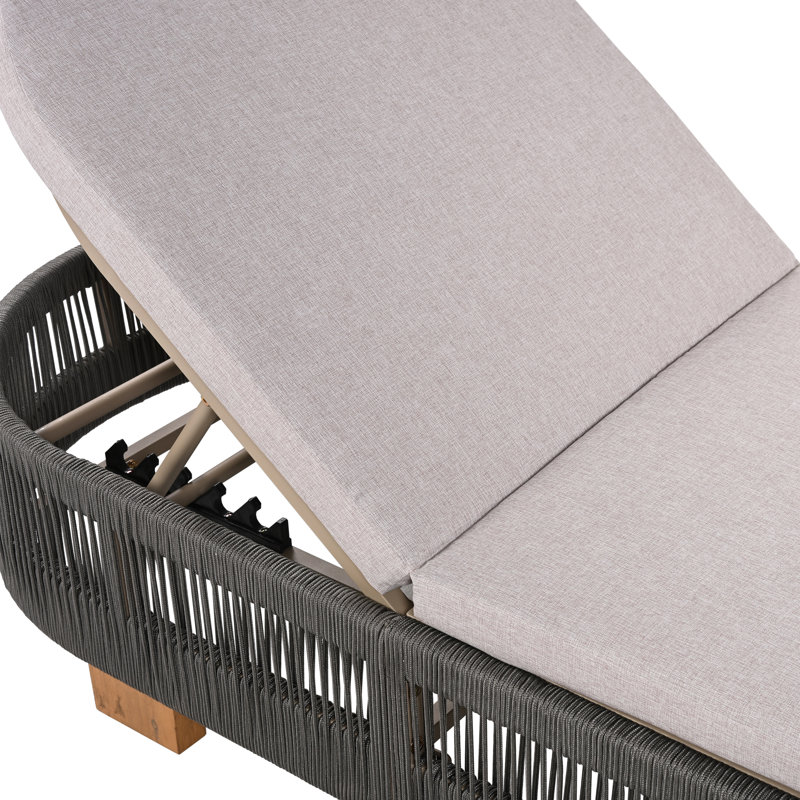 Chaise longue Corianne, Gris / teck, 4