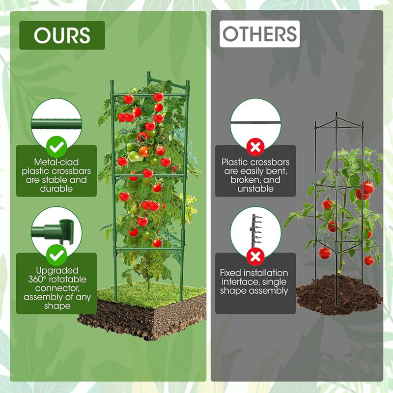 Paquet de 3, cage à tomates, cage à tomates pour jardin surélevé, hauteur de 48 po ...