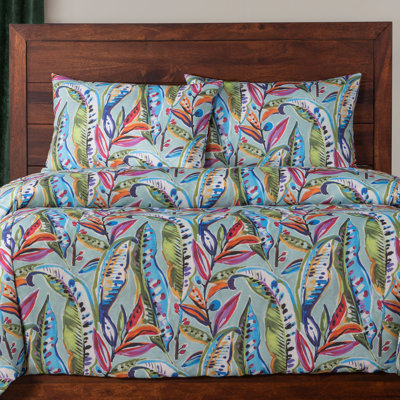 Tropical Print Multi-Color Duvet Cover Set