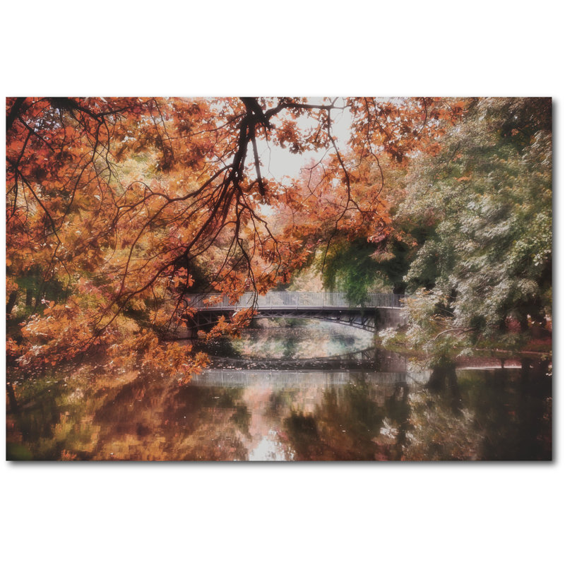 Winston Porter Autumn Bridge 24"X36" Gallery-Wrapped Canvas Wall Art ...