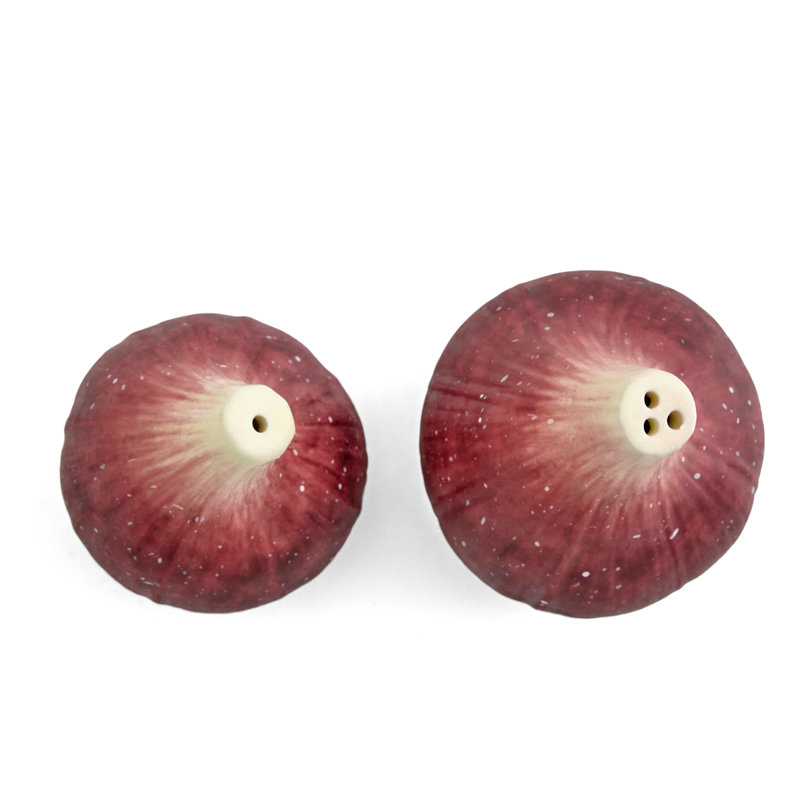Nature's Bounty Ceramic Fig-Shaped Salt and Pepper Shakers