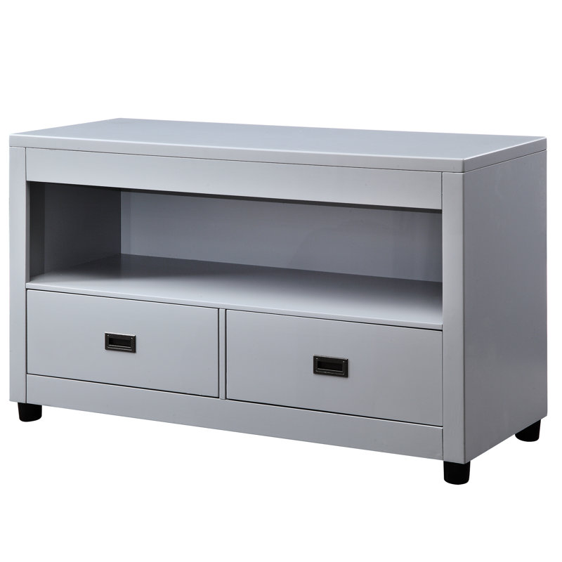 Modern Synthetic Wood Gray Table With A Round Leg Design And 16.78 In. Width Graceful In Base