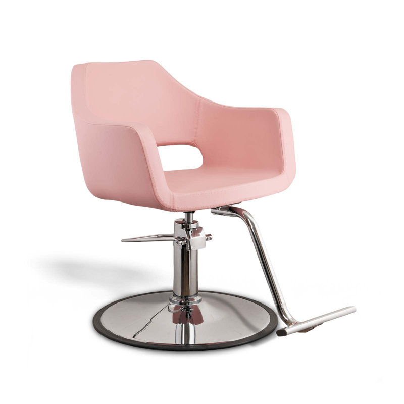 Fauteuil de salon en similicuir Remsen, Rose