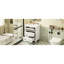 Meuble-lavabo rétro de 24 po avec lavabo en céramique blanche et 3 tiroirs, structure en bois de pin massif, tiroirs pour un rangement efficace du bois