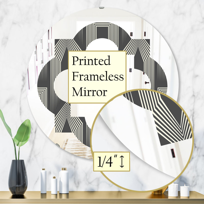 Miroir mural éclectique Quatrefoil Mimimal Design III, H 31,5 po x l po