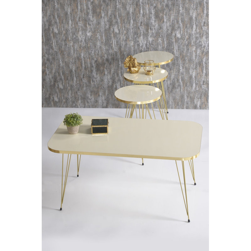 Himmel Living Room Table Set, Cream White