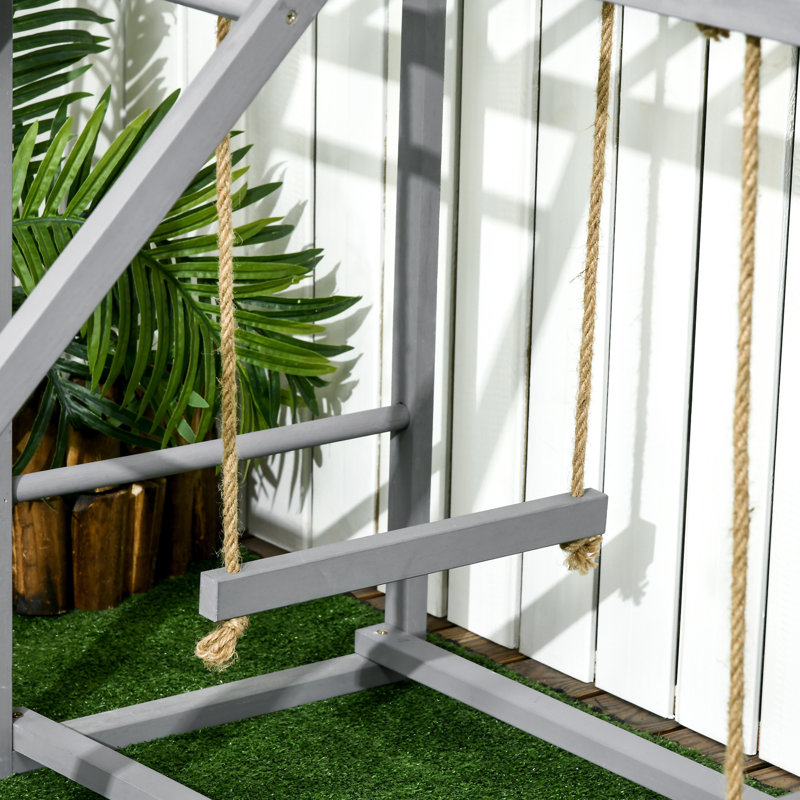 Ensemble de jeu de poules avec 3-4 oiseaux Pawhut, Gris