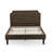 2-Pc Platform Bedroom Set with Button Tufted Queen Bed Frame and 1 Antique Walnut Night Stand for Bedrooms - Dark Brown faux Leather with Black Texture and Black Legs-957648580-957648577