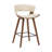 Allon Modern 26" Counter Height Bar Stool with Open Back and Footrest in Wood, Faux Leather-584595033-584682792