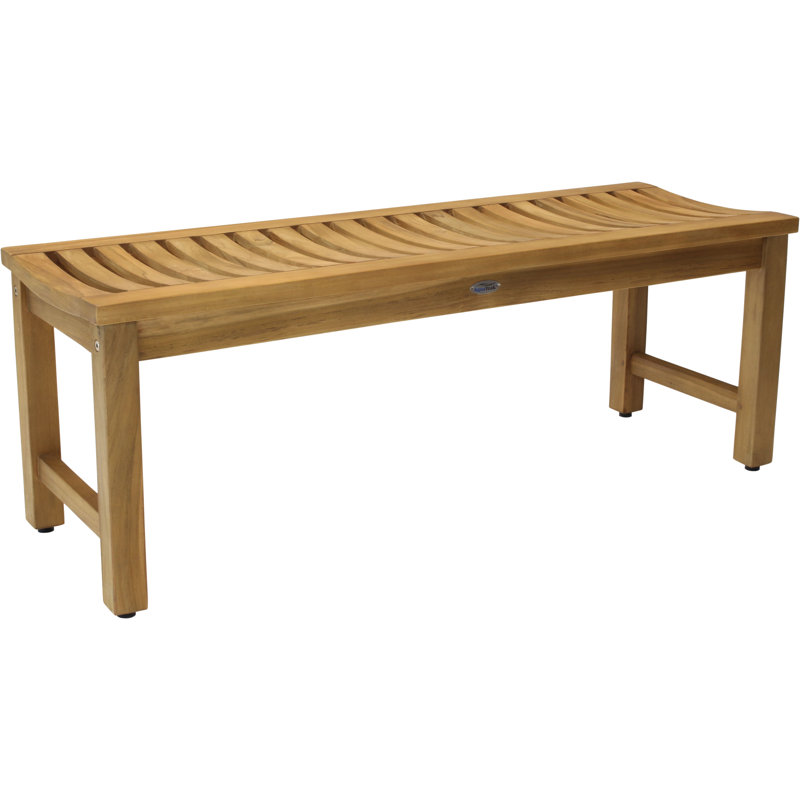 Outdoor Teak Bench, 17" H x 48" W x 16.5" D