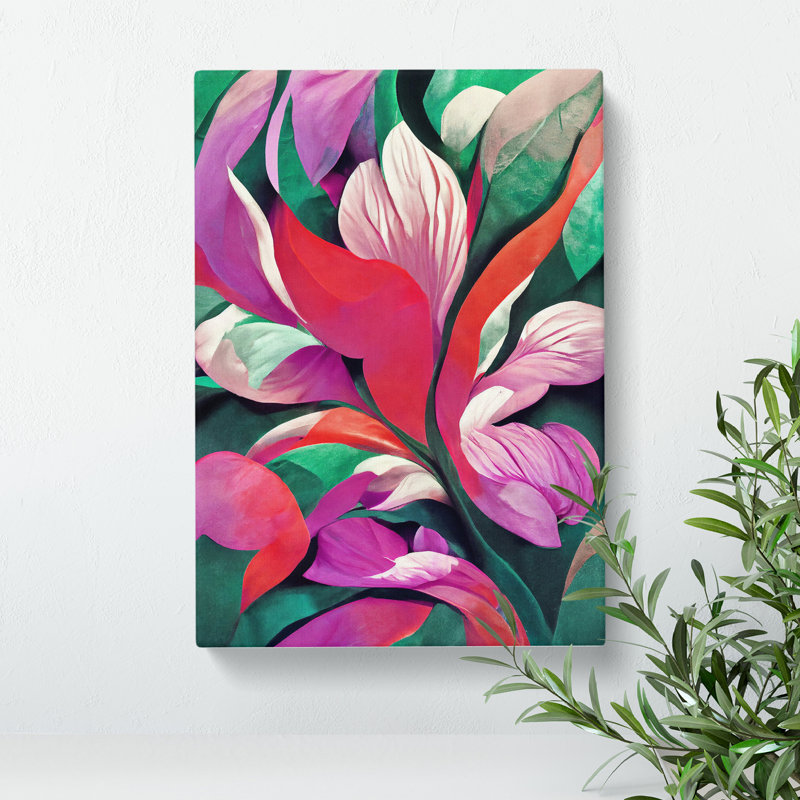 Abstract Floral Art No.3 - Wrapped Canvas, 50cm H x 35cm W x 3cm D