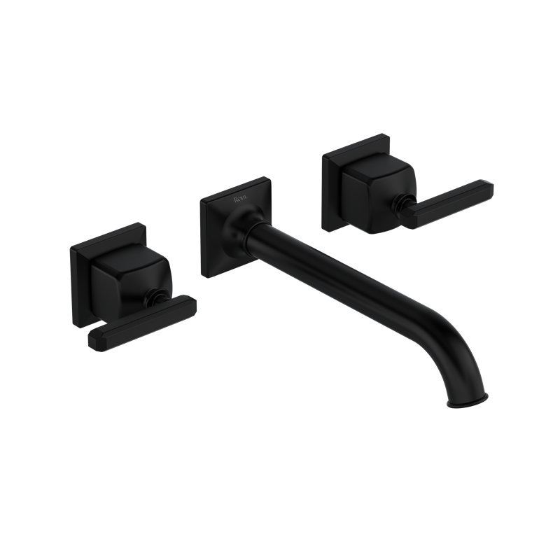 Apothecary Wall Mounted Bathroom Faucet, Lever, Matte Black