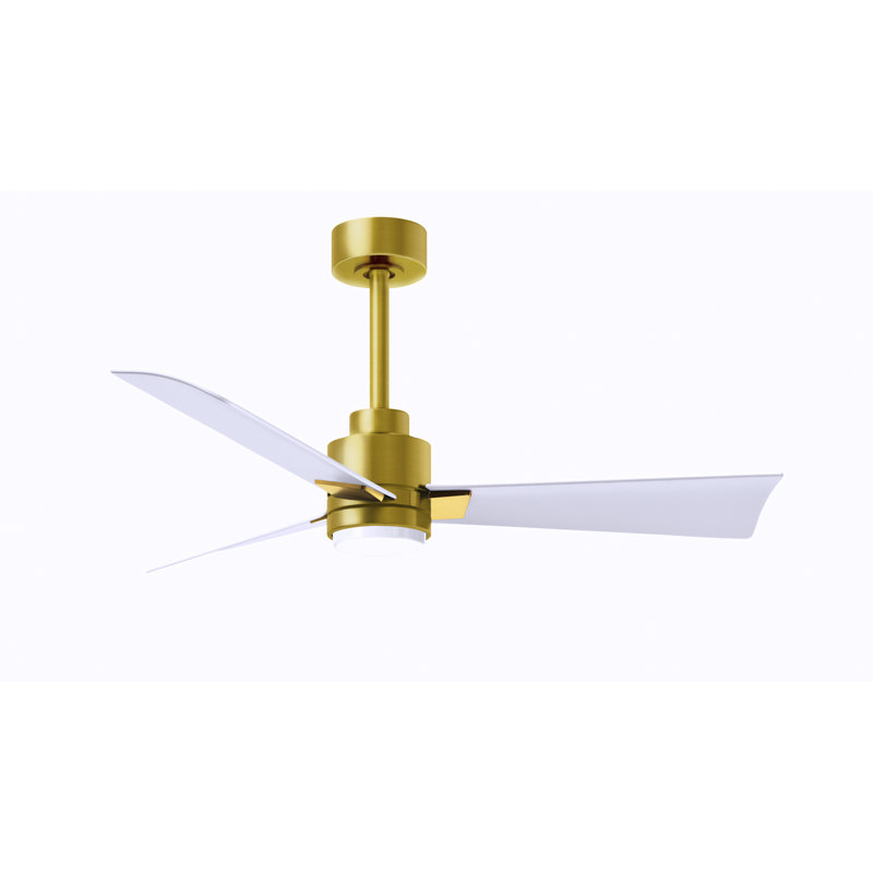 Ventilateur de plafond Alessandra, Blanc mat, Laiton brossé, 42"