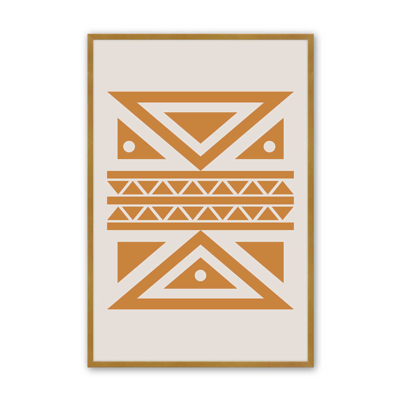 Motif tribal moderne imprimé III, Or poli, H 17,25 po x l 13,25 po