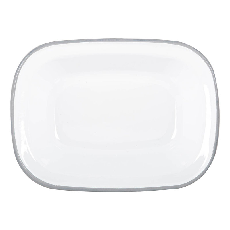 Argon Tableware Rectangle Steel Baker Bakeware, White/Grey