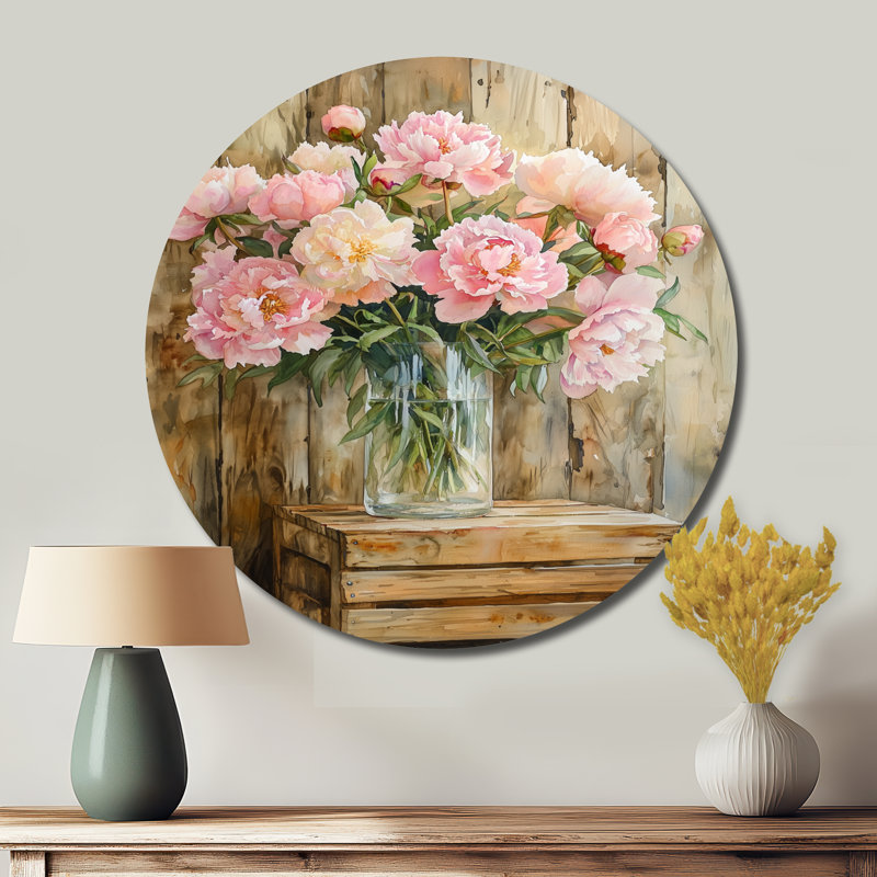 Parrett - Bouquets assortis, impression sur métal ronde, H 16 po x l 16 po