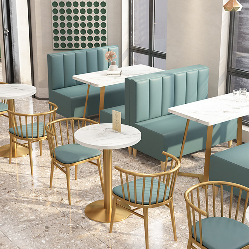 Bancs de restaurant modernes et simples, Bleu cadet