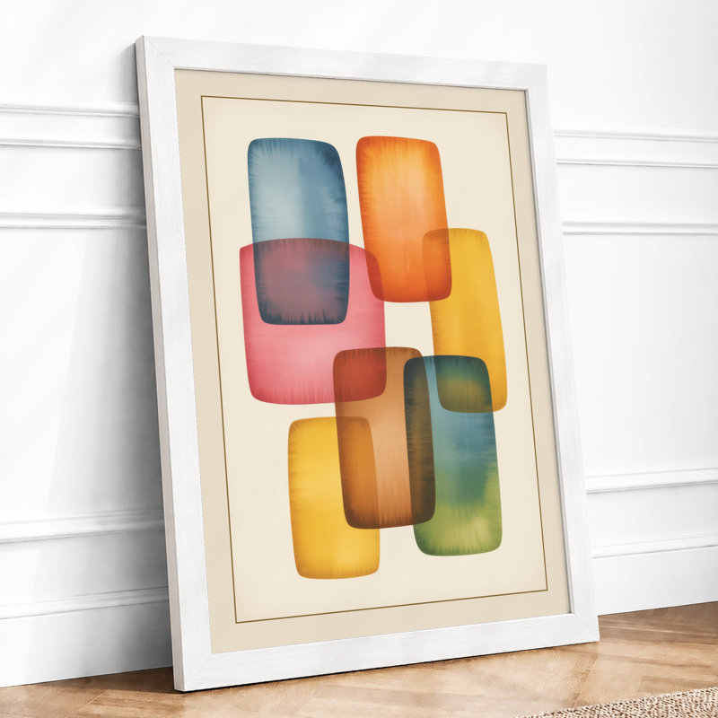Layered Geometry Minimalist - Print, A4 - 29.7 x 21.0 cm, White