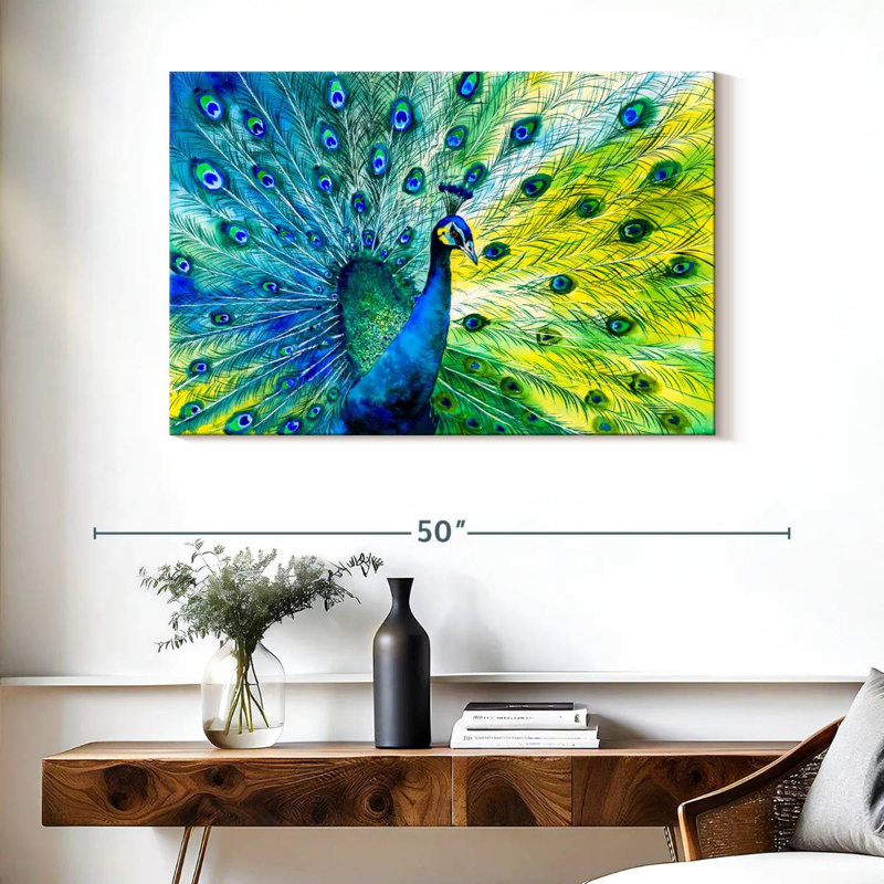 Crowle Regal bleu paon, H 26 po x l 39 po