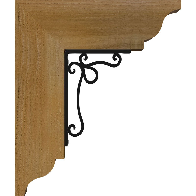 Support simple en fer 4 "Orleans, H 16 po x P 13 1/2 po, Sapin de Douglas l 3 1/2 po x T 4 po (lisse)