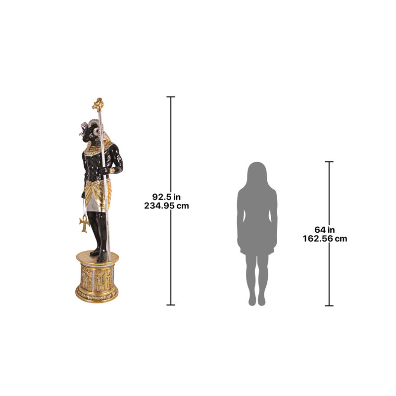 Egyptian Grand Ruler Khnum Statue with Pedestal