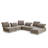 Lunaria - Modern Brown & Beige Fabric Modular Sectional Sofa