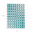 Tapis intérieur / extérieur 8 pi x 10 pi bleu sarcelle et ivoire à motif géométrique lavable