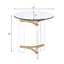 Table Tempting Gold avec base ronde en verre trempé et base en métal