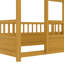 Lit simple en bois avec structure de toit de maison, garde-corps de clôture-2054350339-2054350341