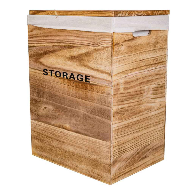 Wood Laundry Set with Handles, Oak