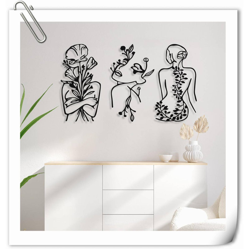 Ensemble de 3 décorations murales en métal