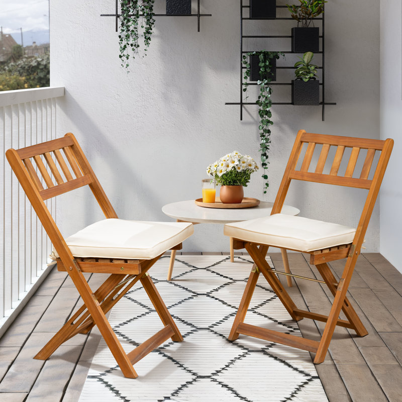Chaises bistro d'extérieur avec coussins Serene