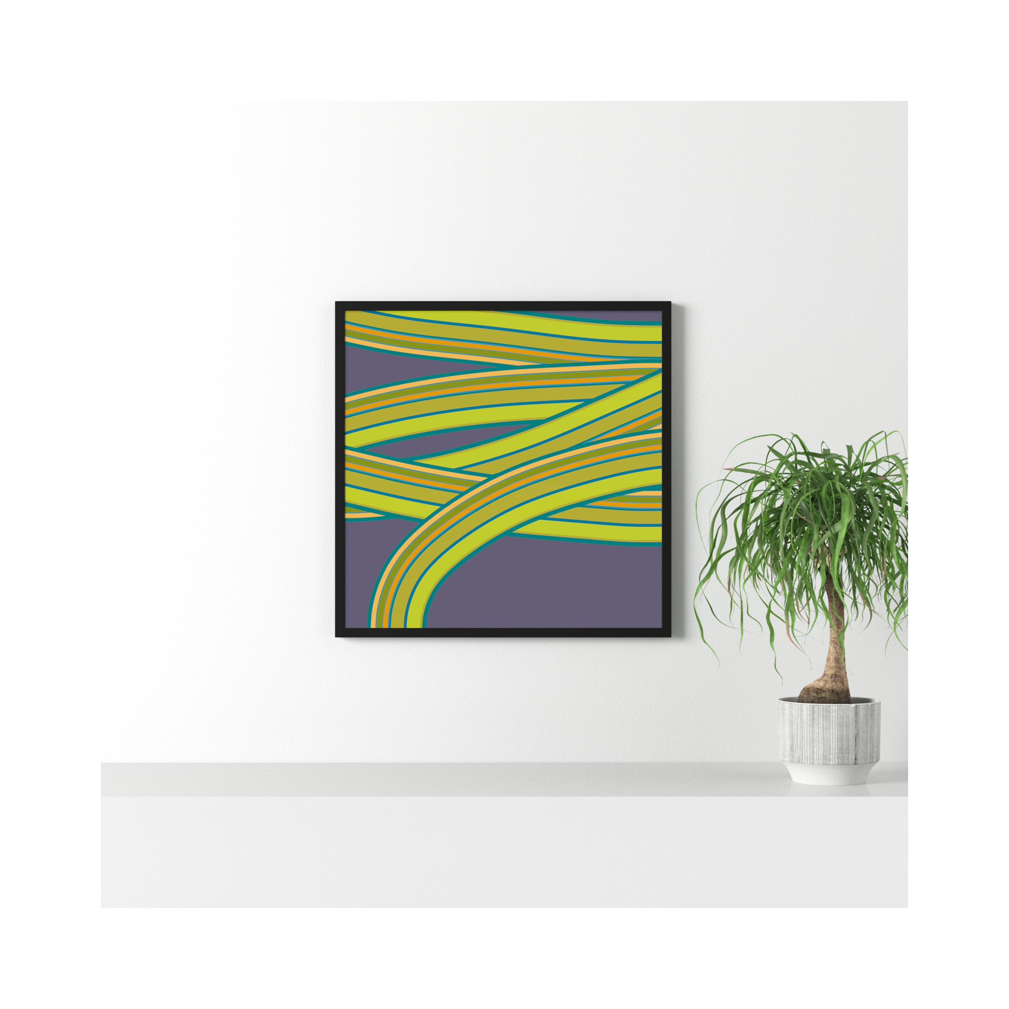 Hemp Twist by Jacques Pilon, Black, 30" H x 30" W x 1.25" D