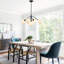 5- Light Modern Black Sputnik Chandelier With White Glass Globe Shade For Kitchen Island Dining Room Living Room-52308144