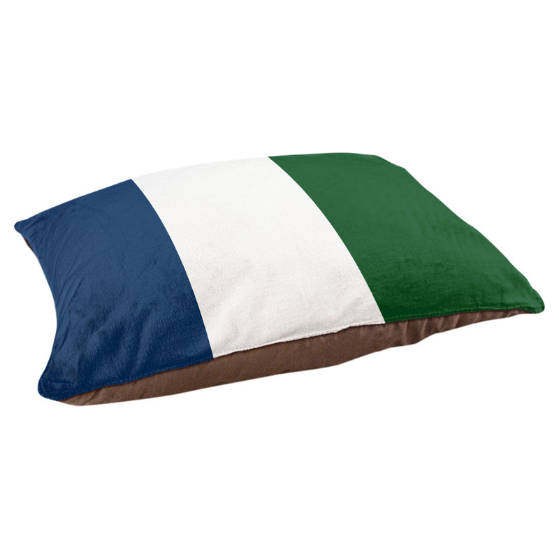 Coussin Atlanta, Moyen (l 28 po x P 18 po x H 9,5 po), Bleu marine / blanc / vert