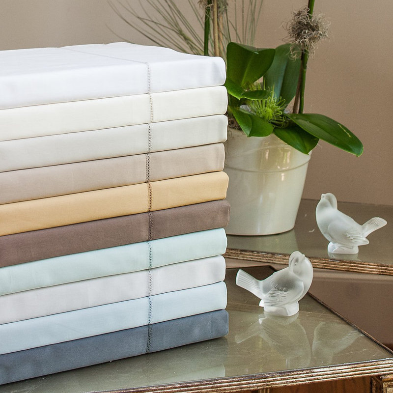 Princess 600 Thread Count Egyptian-Quality Cotton Sateen Sheet Set, Frost Blue, Full Sheet Set + 2 Pillowcases