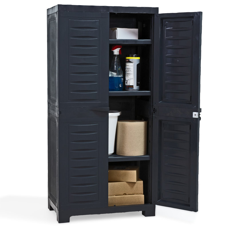 Armoire de rangement verrouillable avec 3 tablettes réglables - gris - 48 po (1,2 m), Gris anthracite