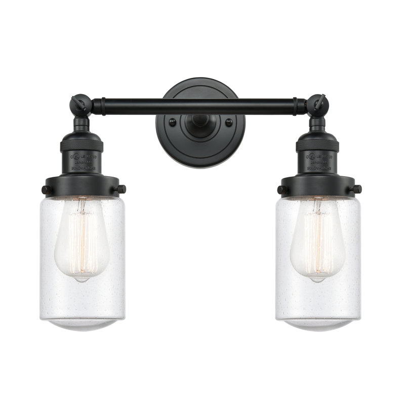 Saroyan 2 - Light Dimmable Vanity Light, Seedy, Matte Black, 6 Watt Vinage LED Bulb
