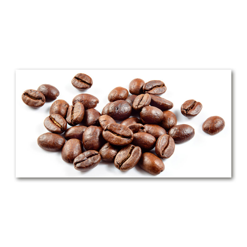 Coffee Beans - No Frame Print on Glass, 50cm H x 100cm W x 2cm D, Canvas