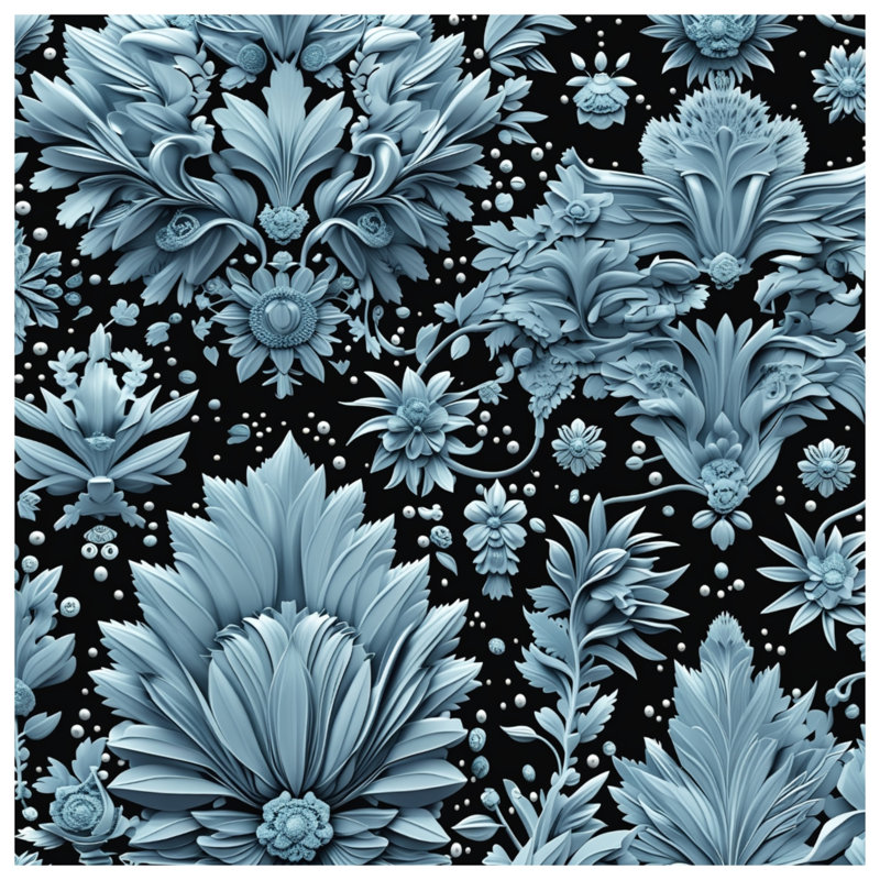 Housses de couette à motif floral bleu, King