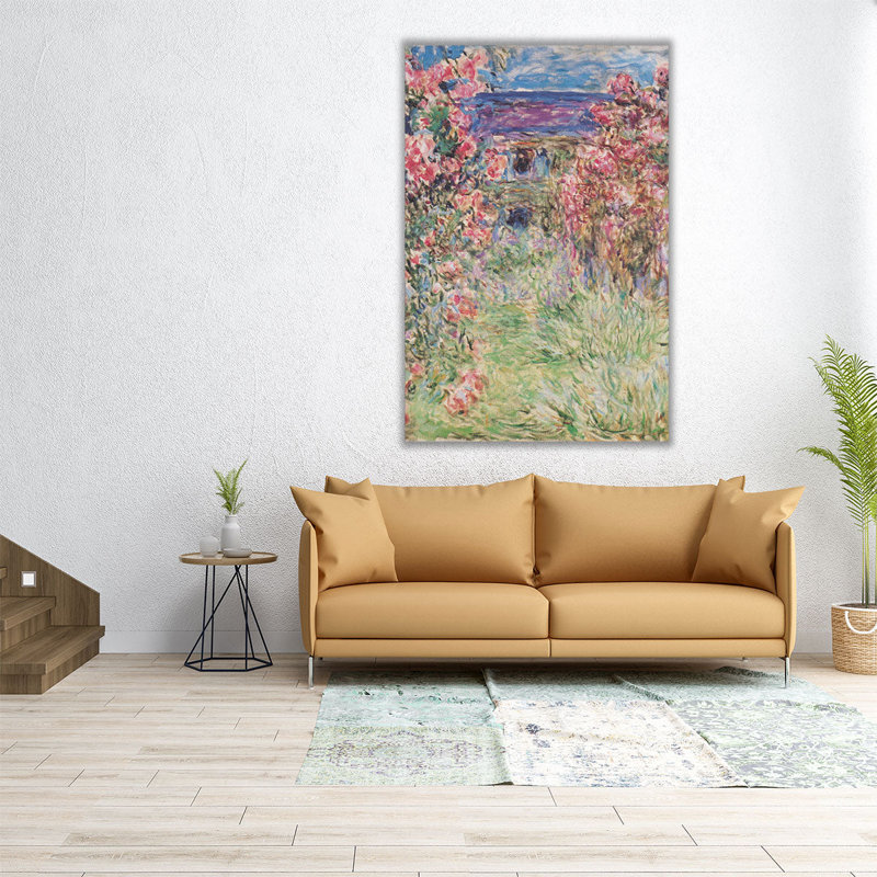 La maison parmi les roses, 1925 - reproduction d'art sur toile, H 48 po x l 32 po