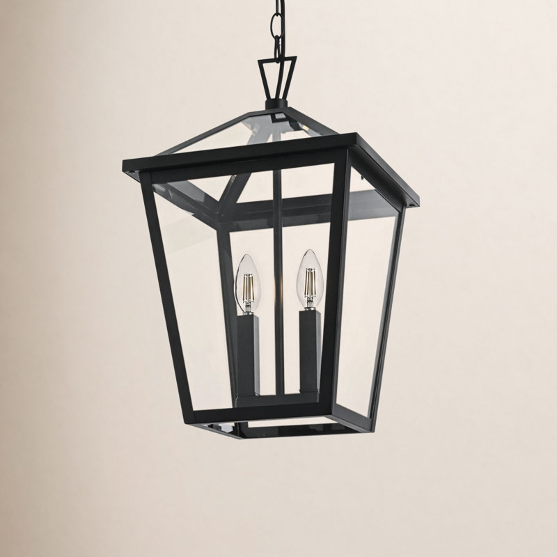 Miyashiro Outdoor Pendant in Black, 17" H x 10" W x 10" D