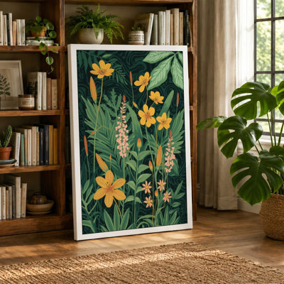 Yellow Study Botanical - Wrapped Canvas