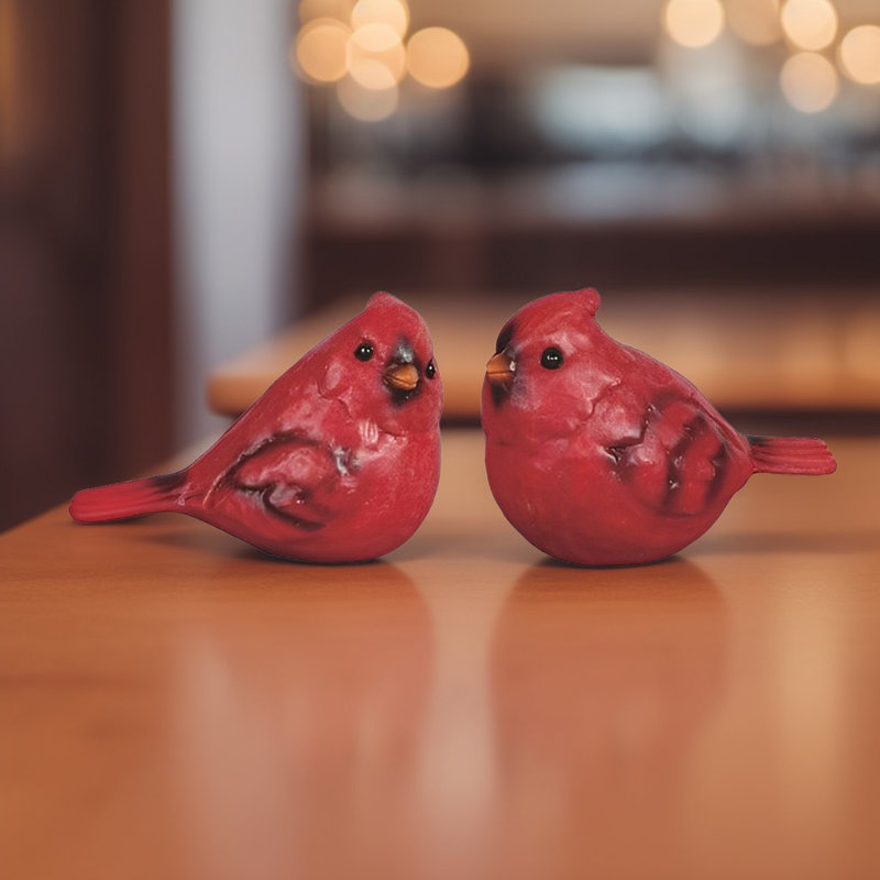 2-PC Set 4"W Cardinal Figurine