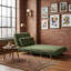 Fauteuil-lit convertible 4 en 1 en chenille verte, fauteuil-lit pliant et lit d'appoint pour petits espaces