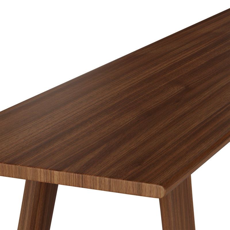 T & B Solid Wood Dining Bench, Walnut Dark
