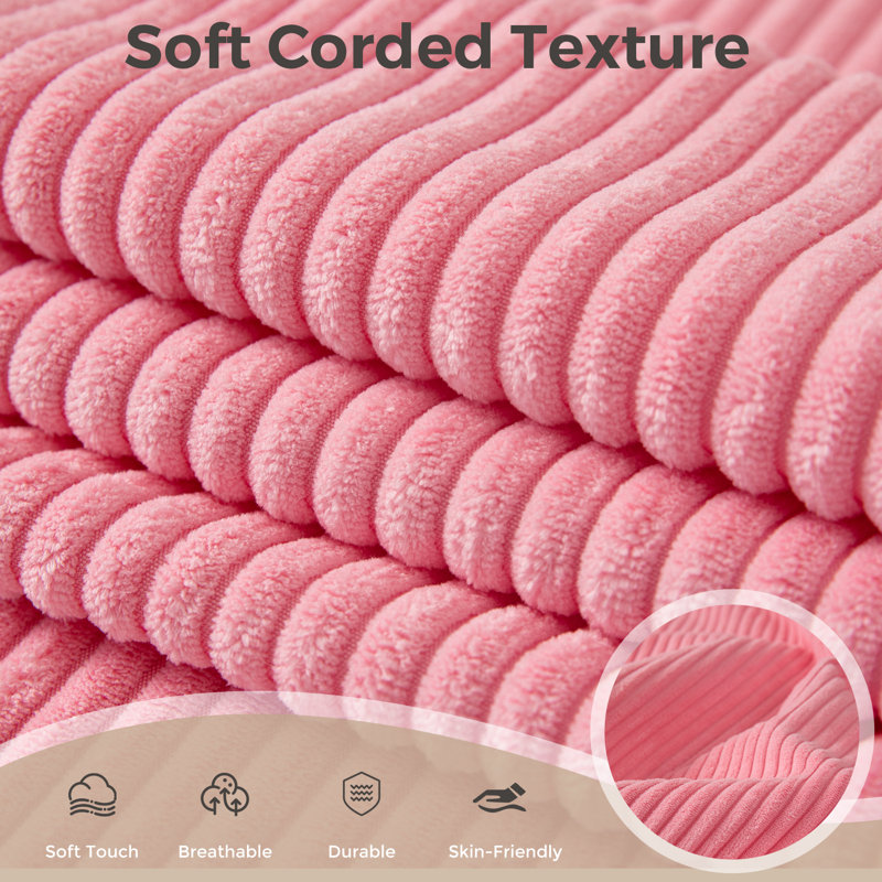 Corduroy Convertible Folding Bean Bag Sofa Bed,Floor Sleeper Couch with Handle, Corduroy Pink
